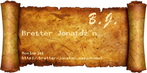 Bretter Jonatán névjegykártya
